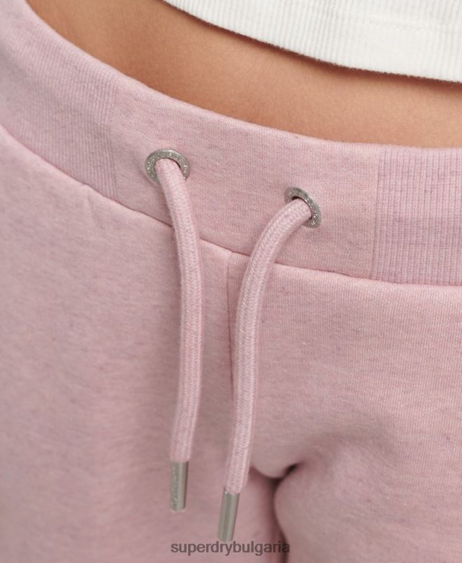 Superdry облекло N00H6597 розово Жени лого за джогинг от органичен памук