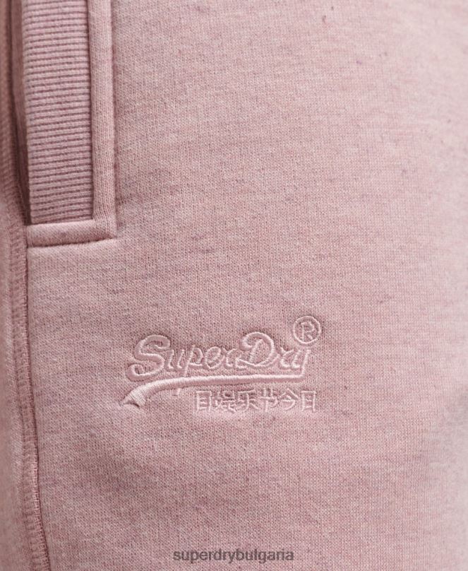Superdry облекло N00H6597 розово Жени лого за джогинг от органичен памук
