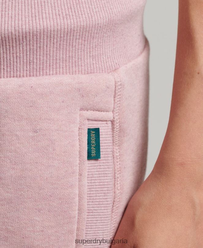 Superdry облекло N00H6597 розово Жени лого за джогинг от органичен памук