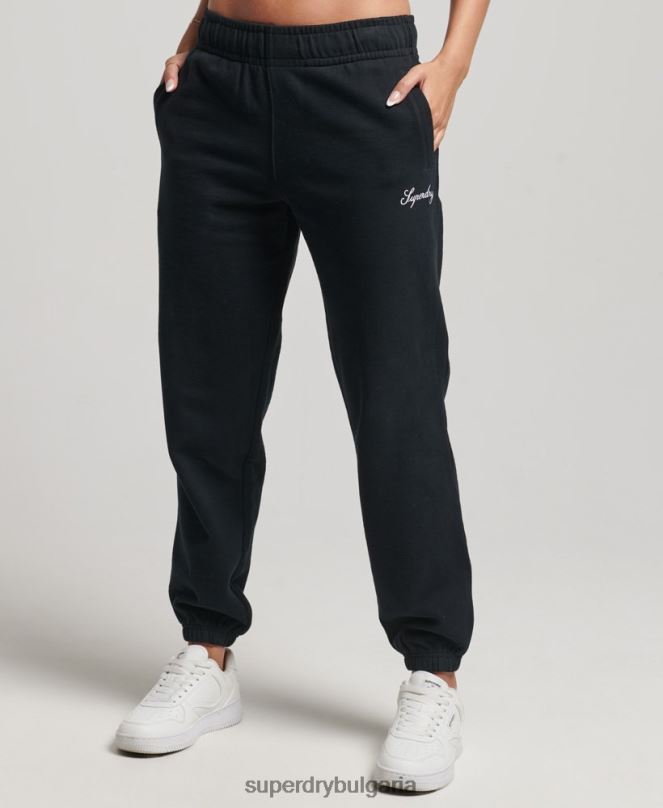 Superdry облекло N00H6602 черен Жени наследство гадже бродирани джогинг