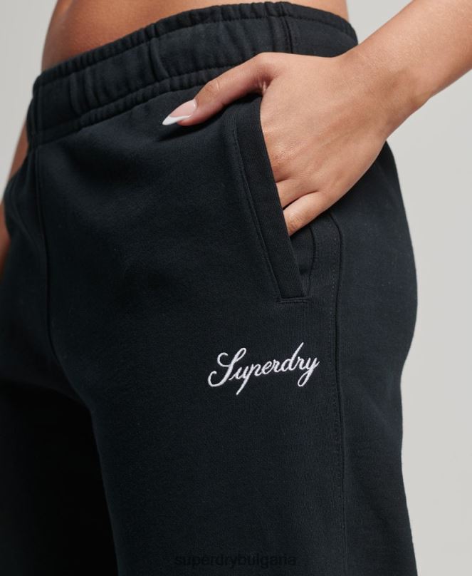 Superdry облекло N00H6602 черен Жени наследство гадже бродирани джогинг