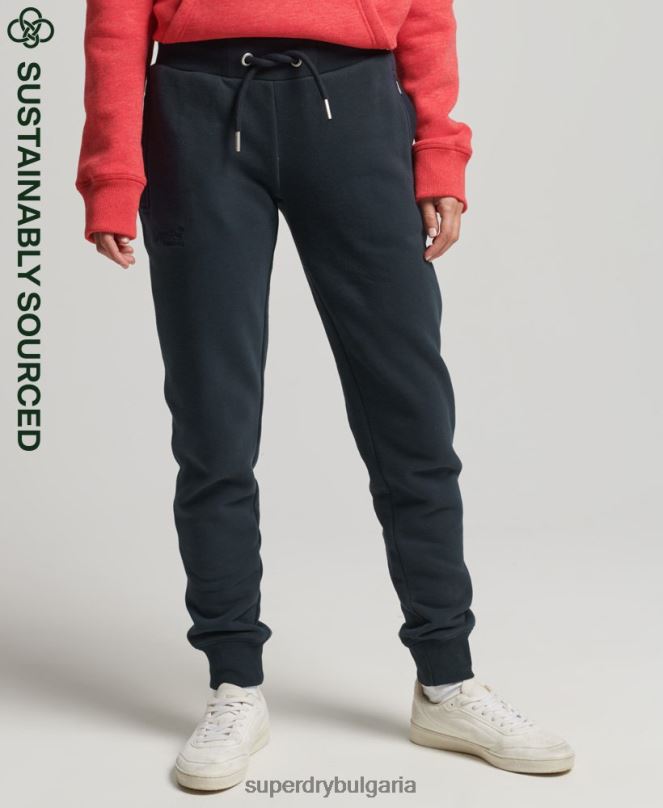 Superdry облекло N00H6640 военноморски флот Жени джогинг ретро бродирани лого от органичен памук