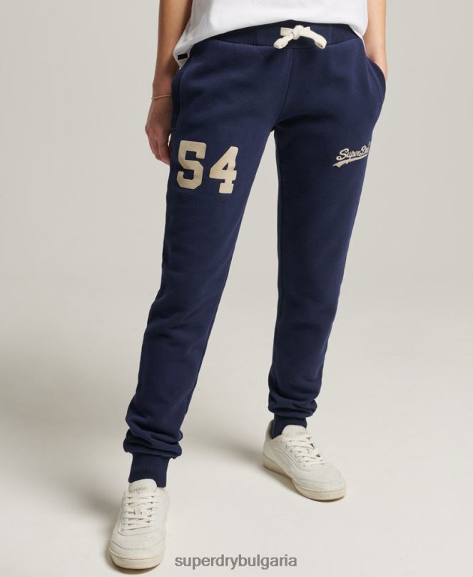 Superdry облекло N00H6655 военноморски флот Жени колежански джогинг с ретро лого