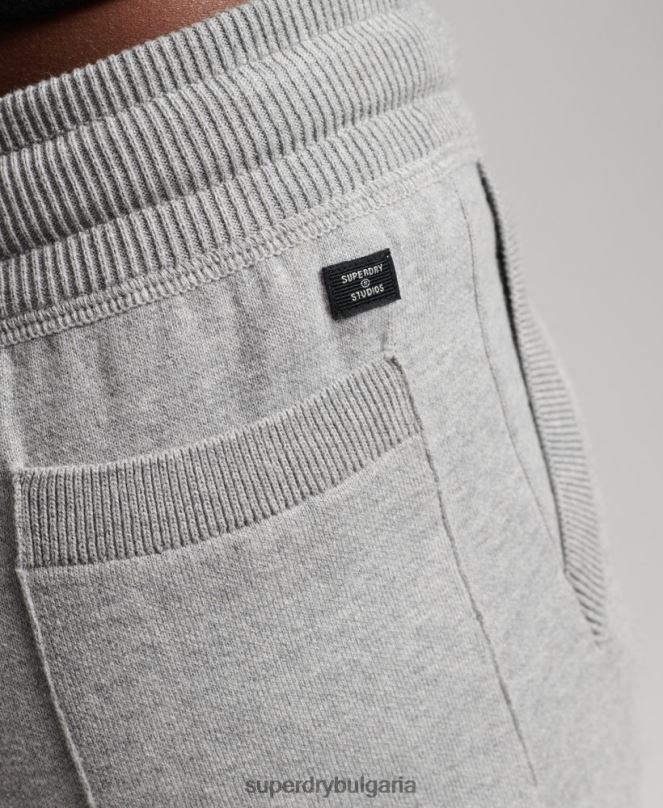 Superdry облекло N00H6663 светло сив Жени Есенциални маратонки за джогинг от органичен памук