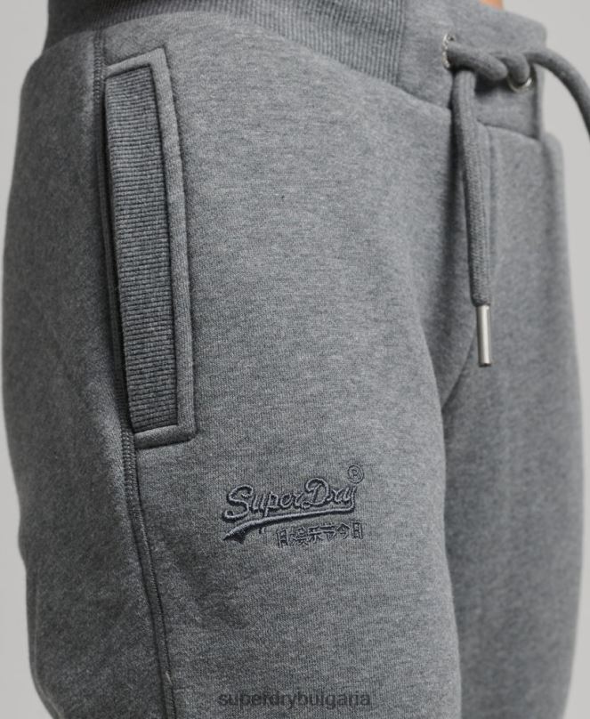 Superdry облекло N00H6675 сиво Жени лого за джогинг от органичен памук