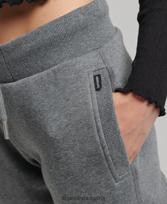 Superdry облекло N00H6675 сиво Жени лого за джогинг от органичен памук