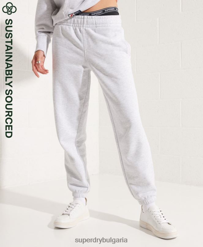 Superdry облекло N00H6682 светло сив Жени органичен памук код основни джогинг