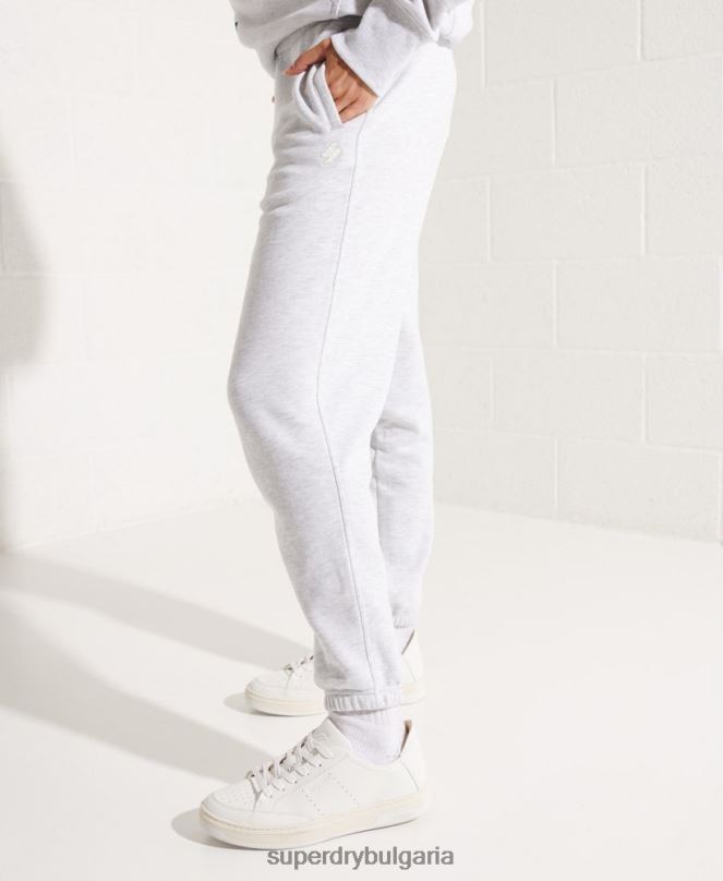 Superdry облекло N00H6682 светло сив Жени органичен памук код основни джогинг