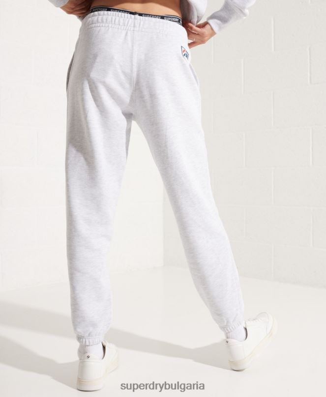 Superdry облекло N00H6682 светло сив Жени органичен памук код основни джогинг