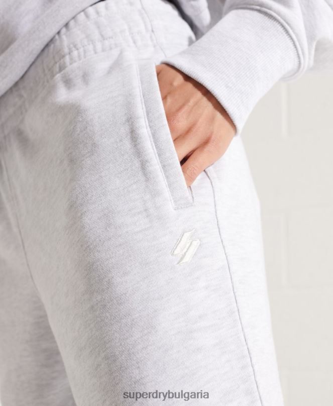 Superdry облекло N00H6682 светло сив Жени органичен памук код основни джогинг