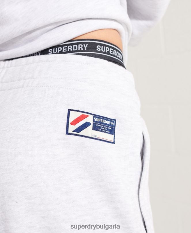 Superdry облекло N00H6682 светло сив Жени органичен памук код основни джогинг