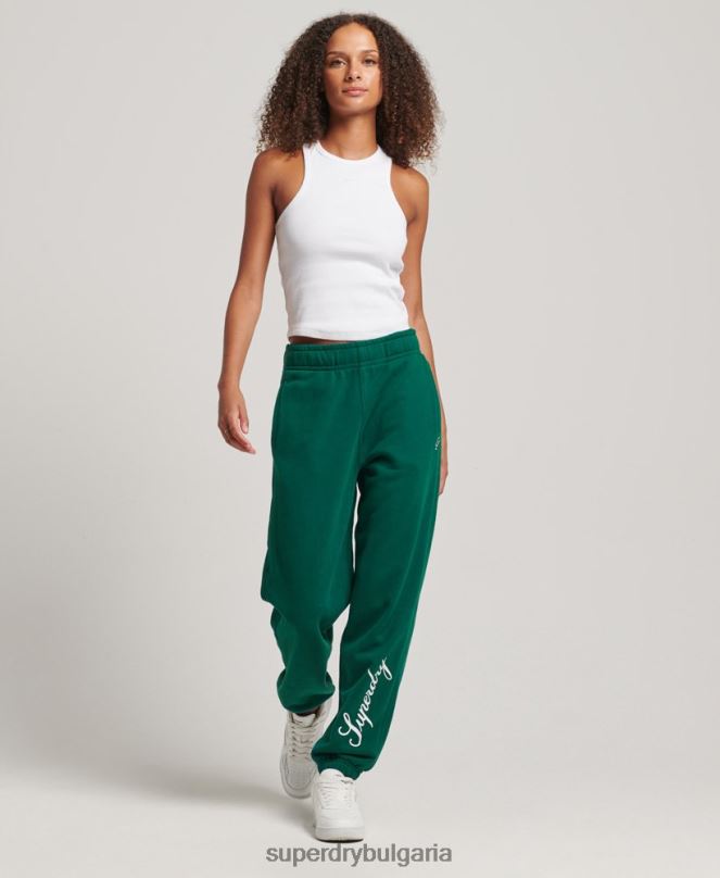 Superdry облекло N00H6685 зелено Жени сценарий графичен гадже джогинг