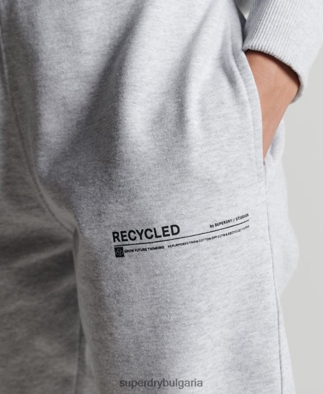Superdry облекло N00H6687 светло сив Жени рециклирани микро горнище за джогинг