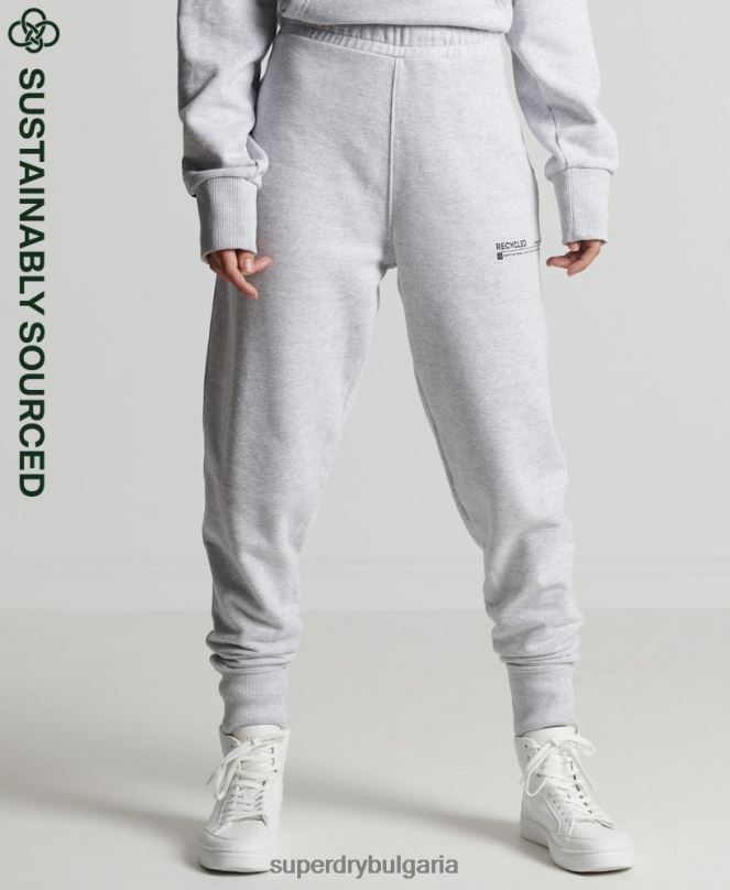 Superdry облекло N00H6687 светло сив Жени рециклирани микро горнище за джогинг