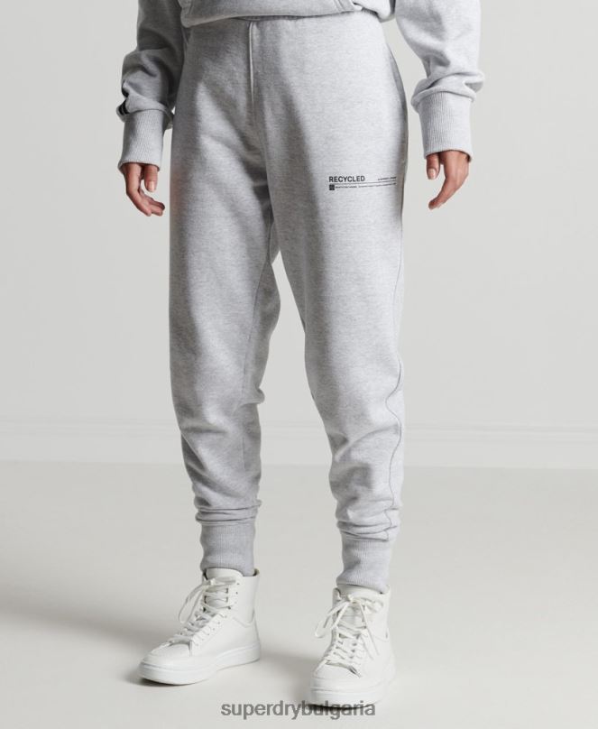 Superdry облекло N00H6687 светло сив Жени рециклирани микро горнище за джогинг