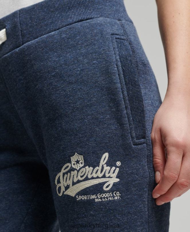 Superdry облекло N00H6714 военноморски флот Жени студентски джогинг стил на винтидж сценарий