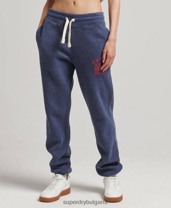 Superdry облекло N00H6754 военноморски флот Жени реколта студентски джогинг