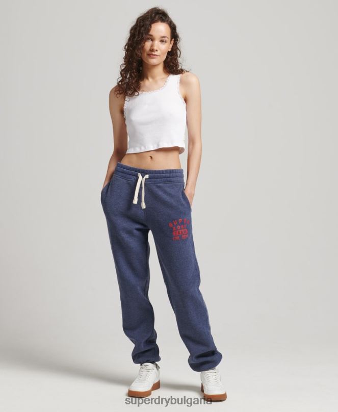 Superdry облекло N00H6754 военноморски флот Жени реколта студентски джогинг