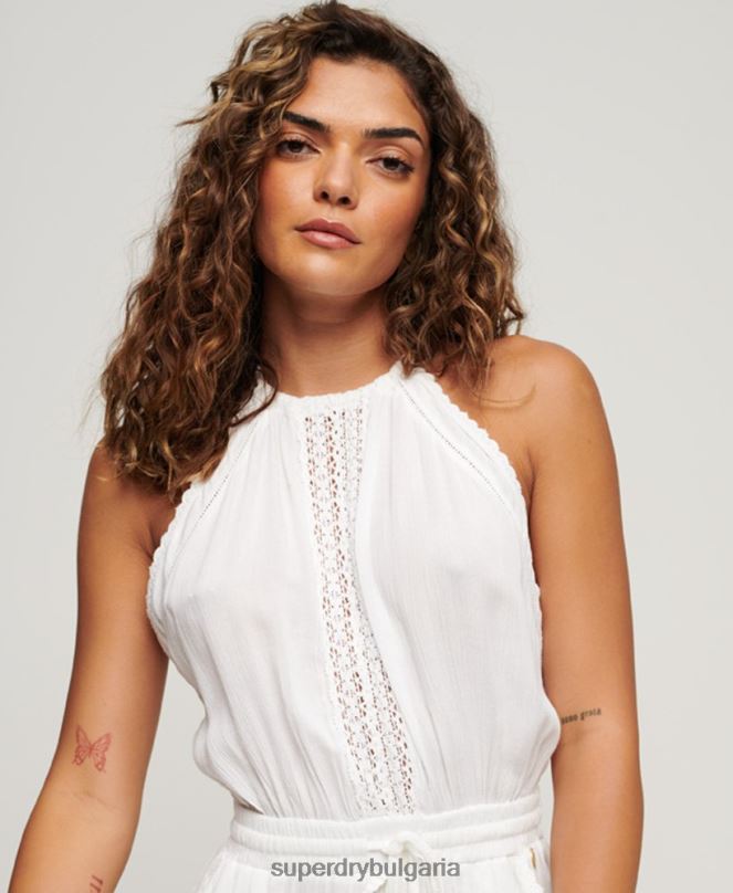 Superdry облекло N00H2089 бяло Жени костюм за игра с деколте