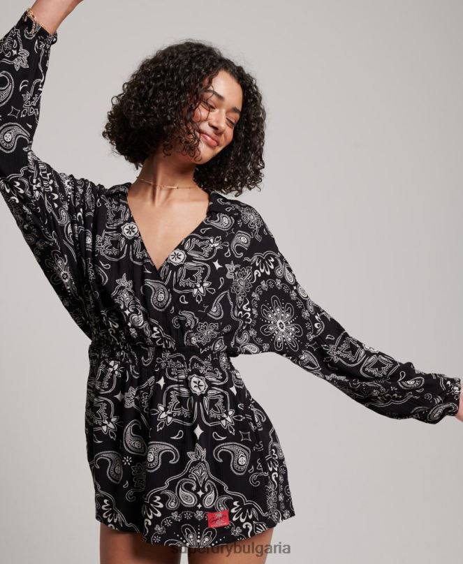 Superdry облекло N00H4093 черен Жени ретро костюм за плаж