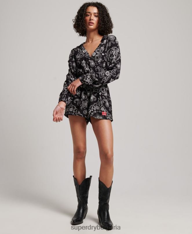 Superdry облекло N00H4093 черен Жени ретро костюм за плаж