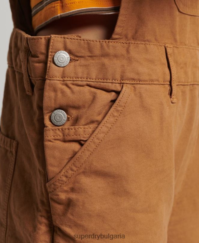 Superdry облекло N00H4094 кафяво Жени ретро дърводелски гащеризон