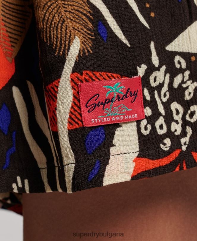 Superdry облекло N00H4095 кафяво Жени ретро костюм за плаж
