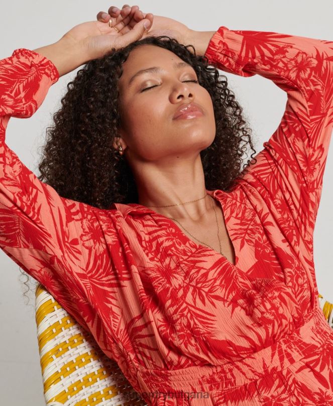 Superdry облекло N00H4097 корал Жени ретро костюм за плаж