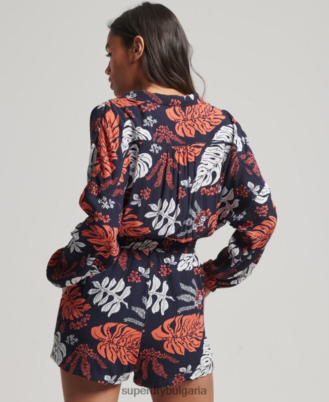 Superdry облекло N00H4098 военноморски флот Жени ретро костюм за плаж