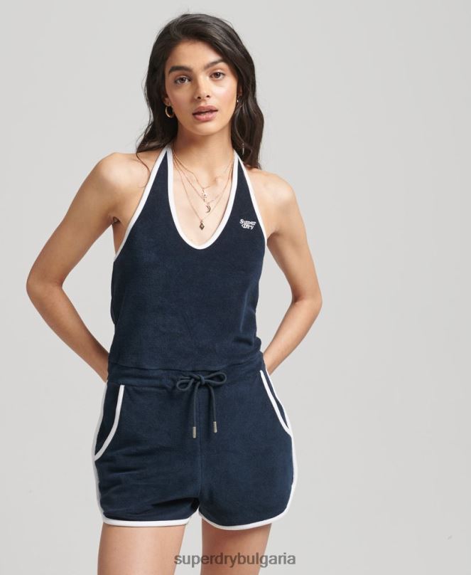 Superdry облекло N00H4100 военноморски флот Жени ретро хавлиен костюм за игра