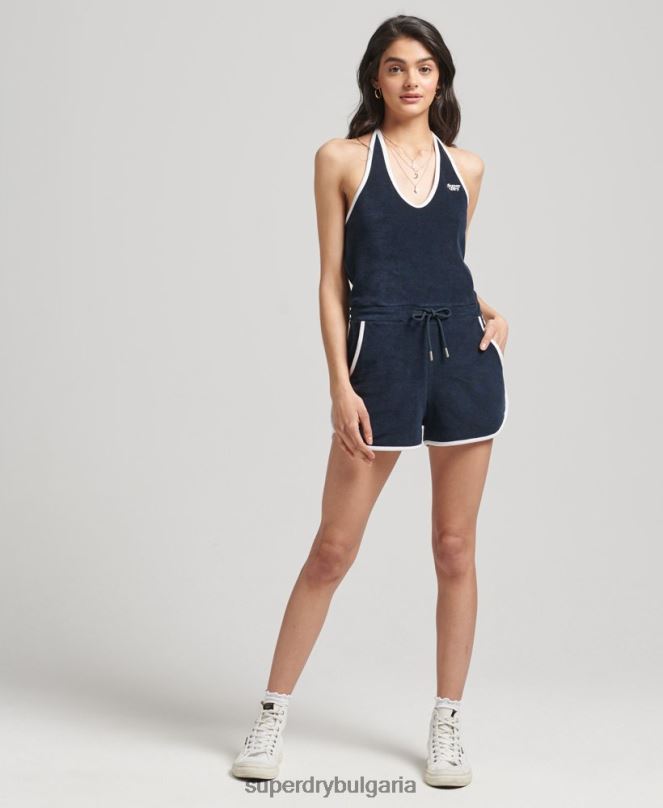 Superdry облекло N00H4100 военноморски флот Жени ретро хавлиен костюм за игра