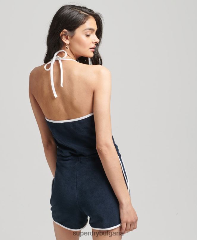 Superdry облекло N00H4100 военноморски флот Жени ретро хавлиен костюм за игра