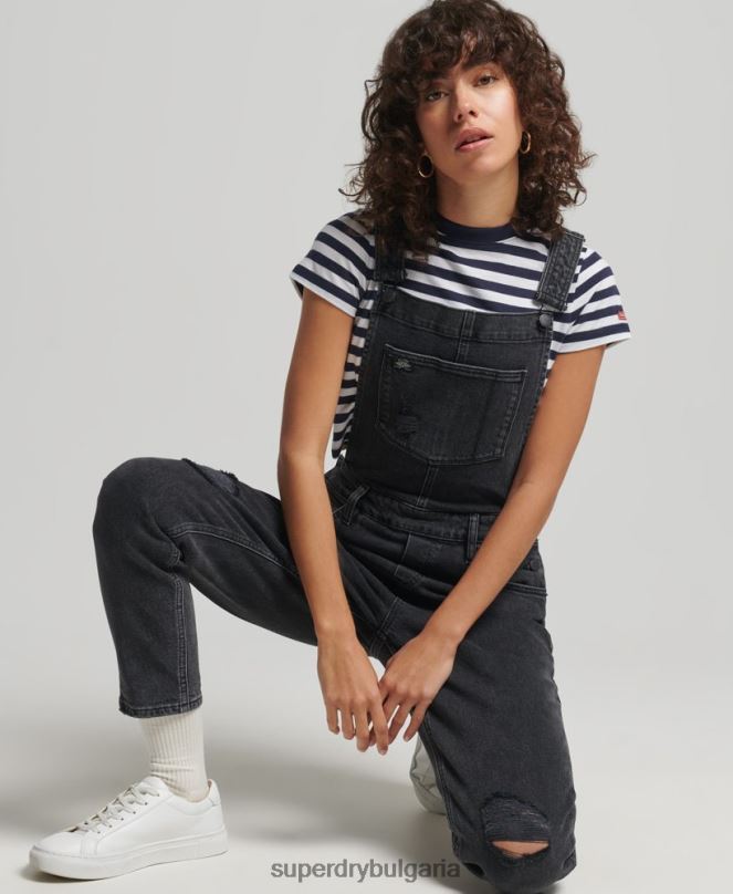 Superdry облекло N00H4106 черен Жени тънки стеснени гащеризон