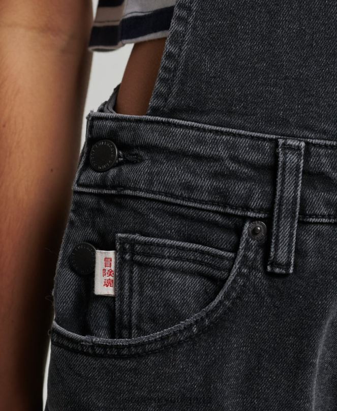 Superdry облекло N00H4106 черен Жени тънки стеснени гащеризон