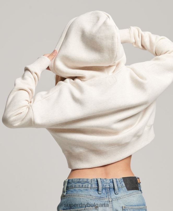 Superdry облекло N00H1977 сметана Жени ретро суичър с лого