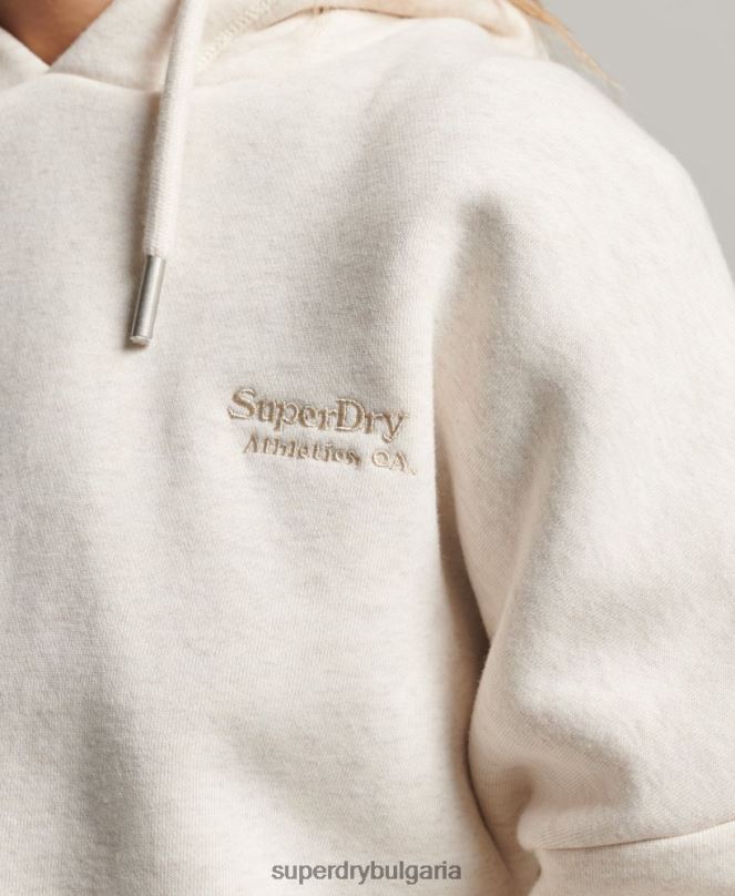Superdry облекло N00H1977 сметана Жени ретро суичър с лого