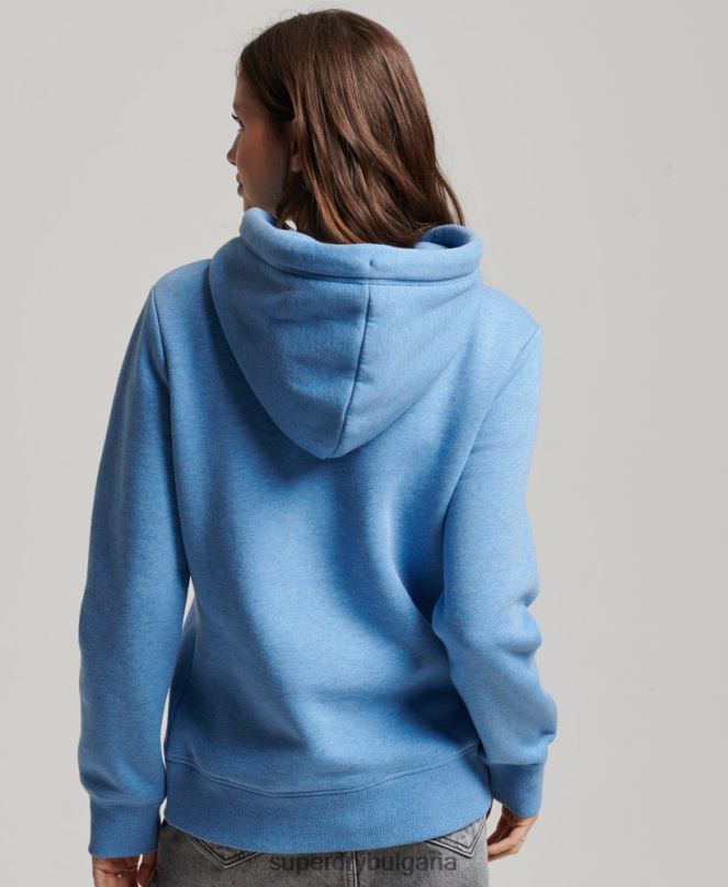 Superdry облекло N00H2194 син Жени ретро суичър с бродирано лого