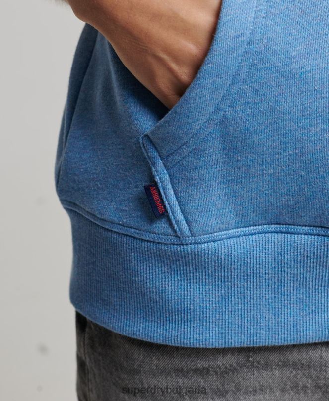 Superdry облекло N00H2194 син Жени ретро суичър с бродирано лого