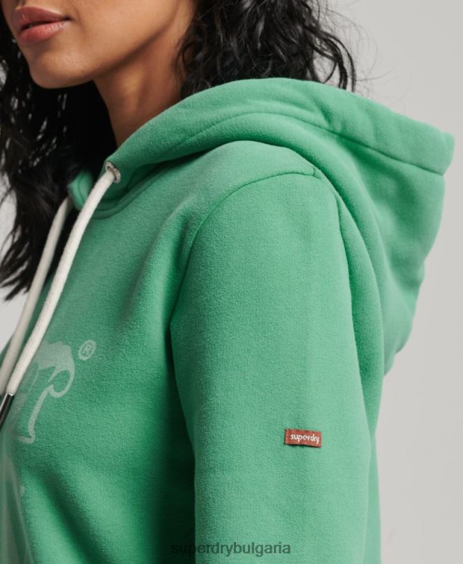 Superdry облекло N00H2202 зелено Жени ретро сенчеста качулка