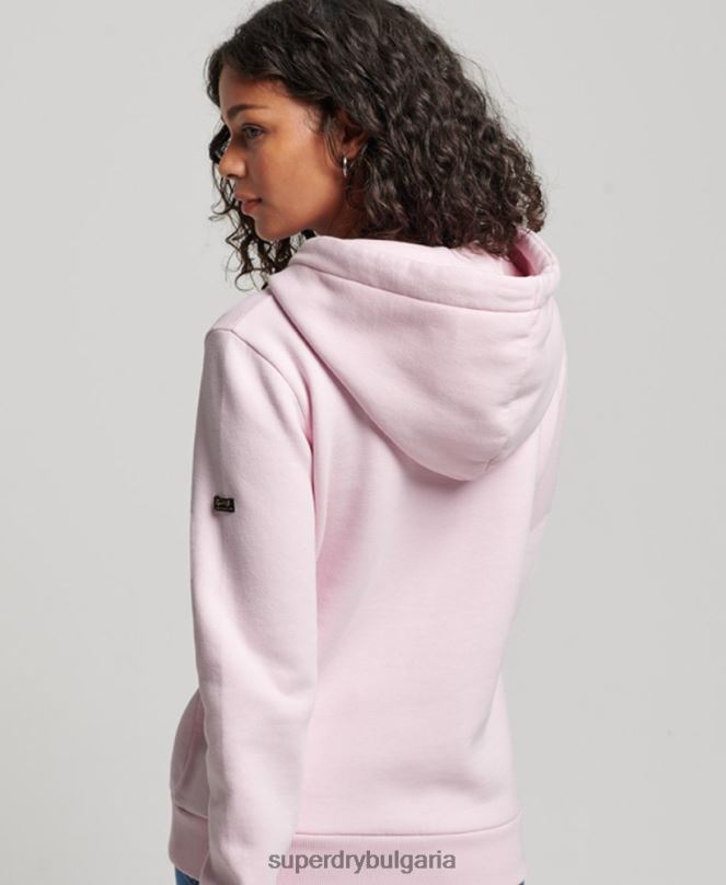 Superdry облекло N00H2219 розово Жени винтидж качулка с лого