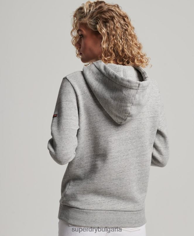 Superdry облекло N00H2224 сиво Жени класически суичър с качулка Cooper