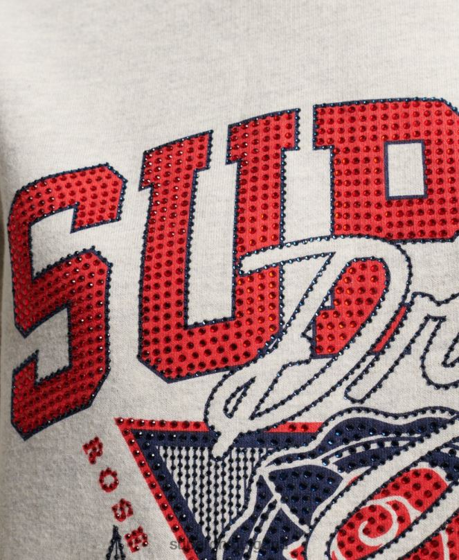 Superdry облекло N00H2228 сметана Жени винтидж франчайз суичър на екипажа