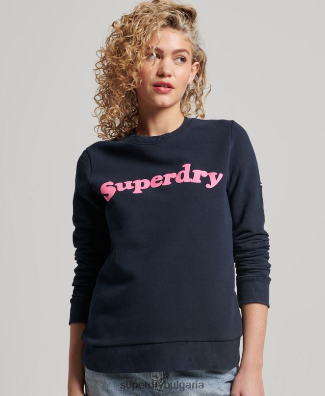 Superdry облекло N00H2229 военноморски флот Жени реколта cooper класически суичър crew