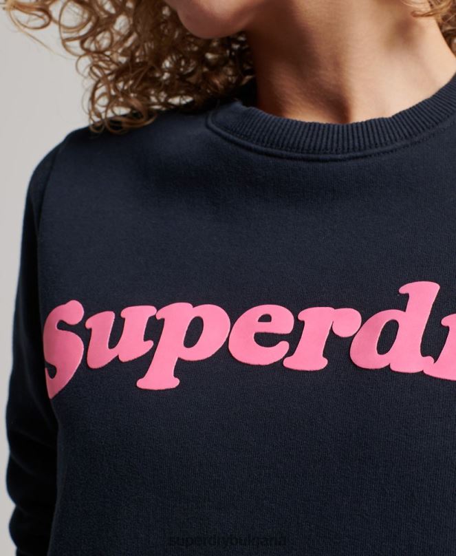 Superdry облекло N00H2229 военноморски флот Жени реколта cooper класически суичър crew