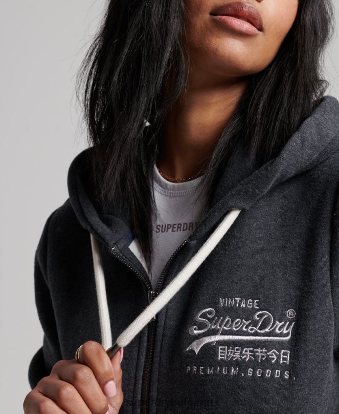 Superdry облекло N00H2260 военноморски флот Жени ретро суичър с цип с лого