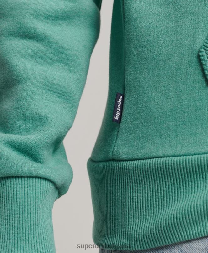 Superdry облекло N00H2271 зелено Жени винтидж качулка с цип с изрязан кали