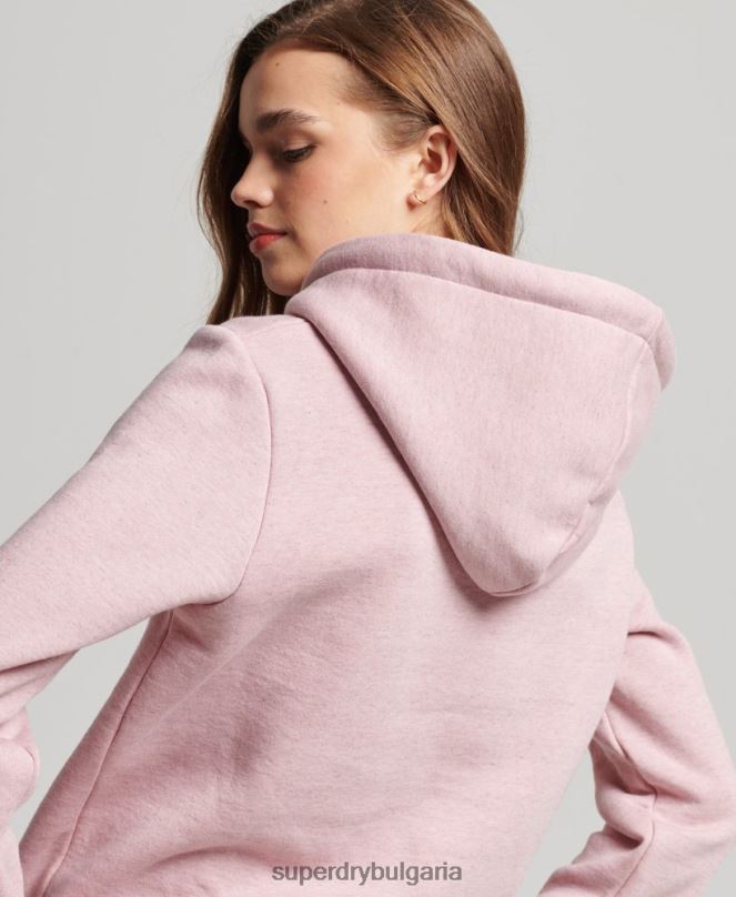 Superdry облекло N00H2276 розово Жени университетски суичър с ретро лого