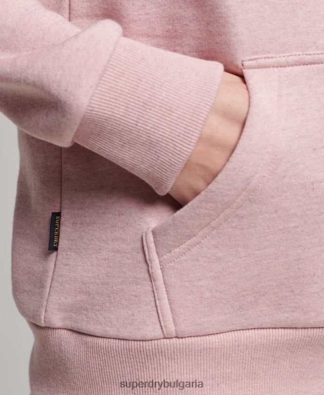 Superdry облекло N00H2276 розово Жени университетски суичър с ретро лого