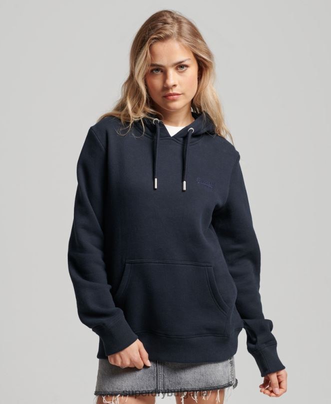 Superdry облекло N00H2283 военноморски флот Жени ретро суичър с бродирано лого