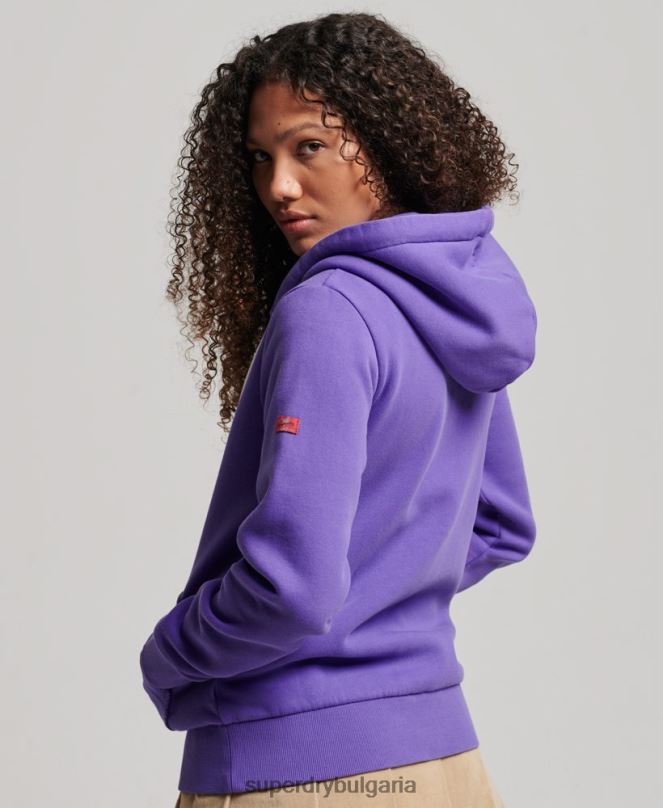 Superdry облекло N00H2287 лилаво Жени неонова качулка с ретро лого с цип